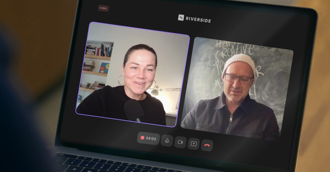 Recording the OIXIO podcast with Conn Bertish via Riverside